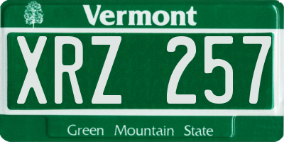 VT license plate XRZ257