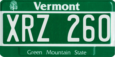 VT license plate XRZ260