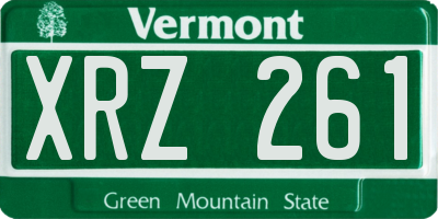 VT license plate XRZ261