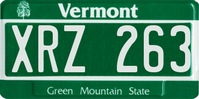 VT license plate XRZ263