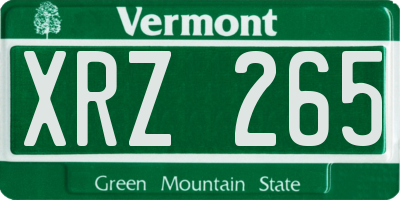 VT license plate XRZ265