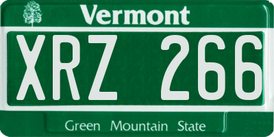 VT license plate XRZ266
