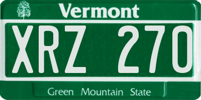 VT license plate XRZ270
