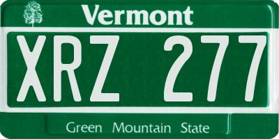 VT license plate XRZ277