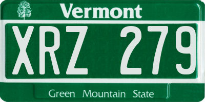 VT license plate XRZ279