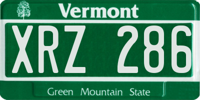 VT license plate XRZ286