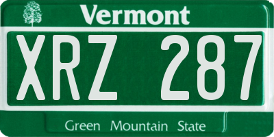 VT license plate XRZ287