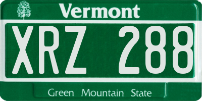 VT license plate XRZ288