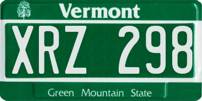 VT license plate XRZ298