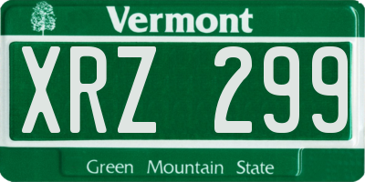 VT license plate XRZ299