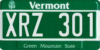VT license plate XRZ301