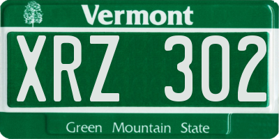 VT license plate XRZ302
