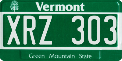 VT license plate XRZ303