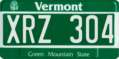 VT license plate XRZ304