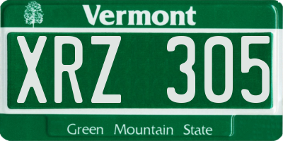 VT license plate XRZ305