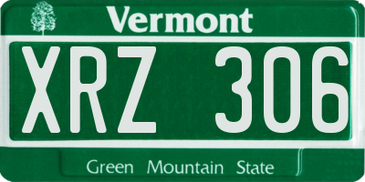 VT license plate XRZ306