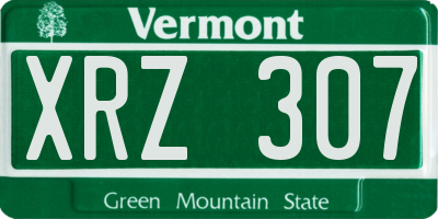 VT license plate XRZ307