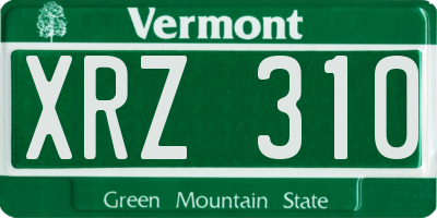VT license plate XRZ310