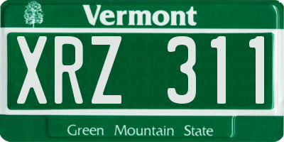 VT license plate XRZ311