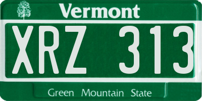 VT license plate XRZ313