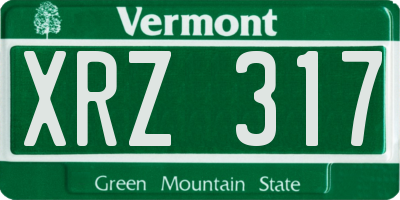 VT license plate XRZ317