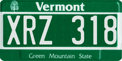 VT license plate XRZ318