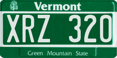 VT license plate XRZ320