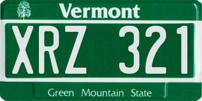 VT license plate XRZ321