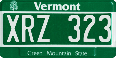 VT license plate XRZ323