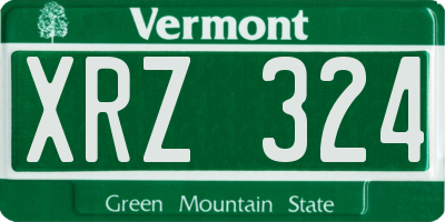 VT license plate XRZ324