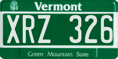 VT license plate XRZ326