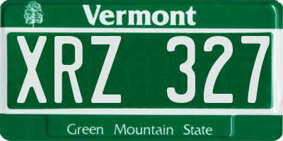 VT license plate XRZ327