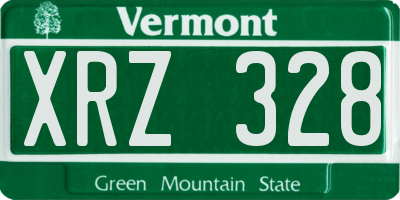 VT license plate XRZ328