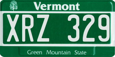 VT license plate XRZ329