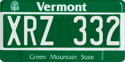 VT license plate XRZ332