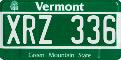 VT license plate XRZ336