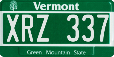 VT license plate XRZ337