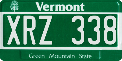 VT license plate XRZ338