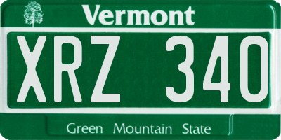 VT license plate XRZ340