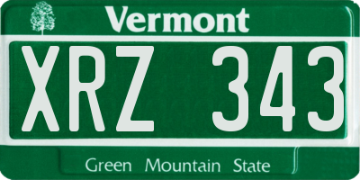 VT license plate XRZ343