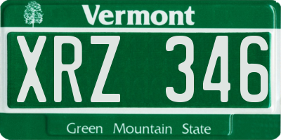 VT license plate XRZ346