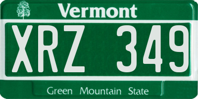 VT license plate XRZ349