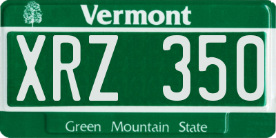 VT license plate XRZ350
