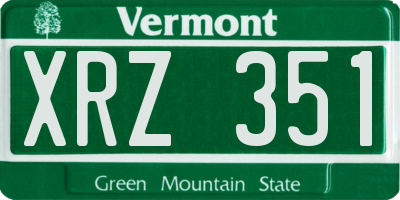 VT license plate XRZ351