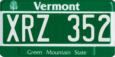 VT license plate XRZ352
