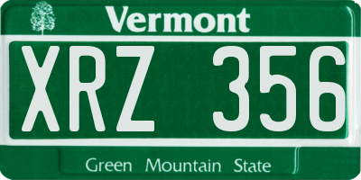 VT license plate XRZ356