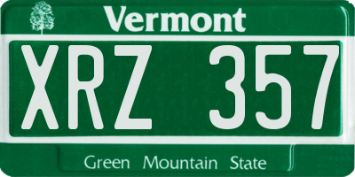 VT license plate XRZ357