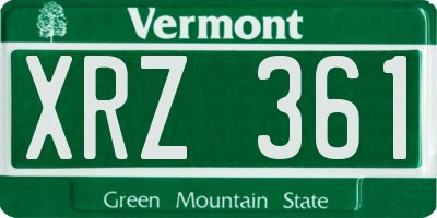 VT license plate XRZ361