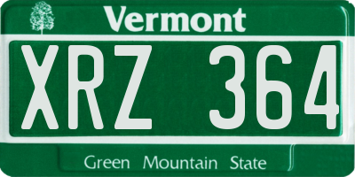 VT license plate XRZ364