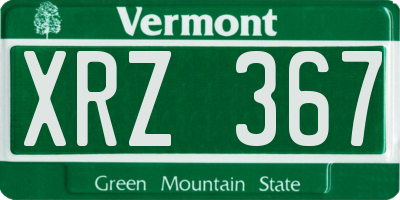 VT license plate XRZ367